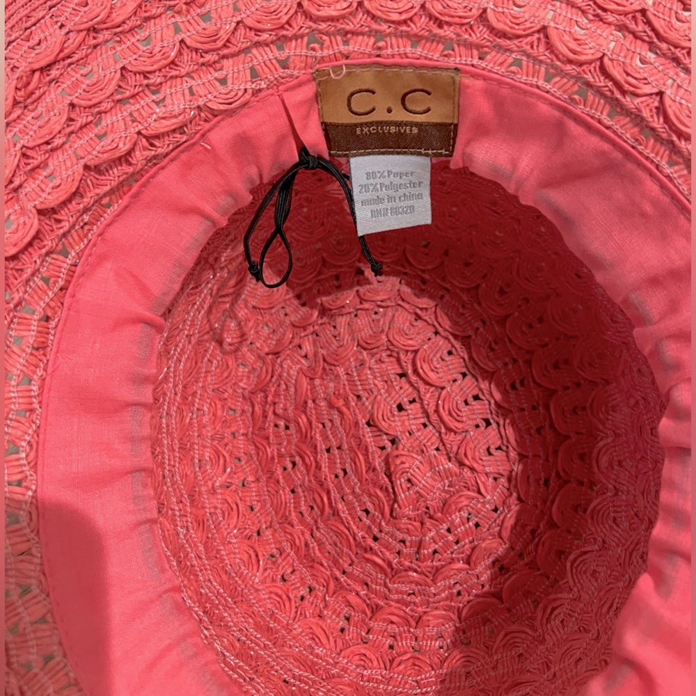 C.C wide brim coral sun/beach hat - Picture 9 of 10